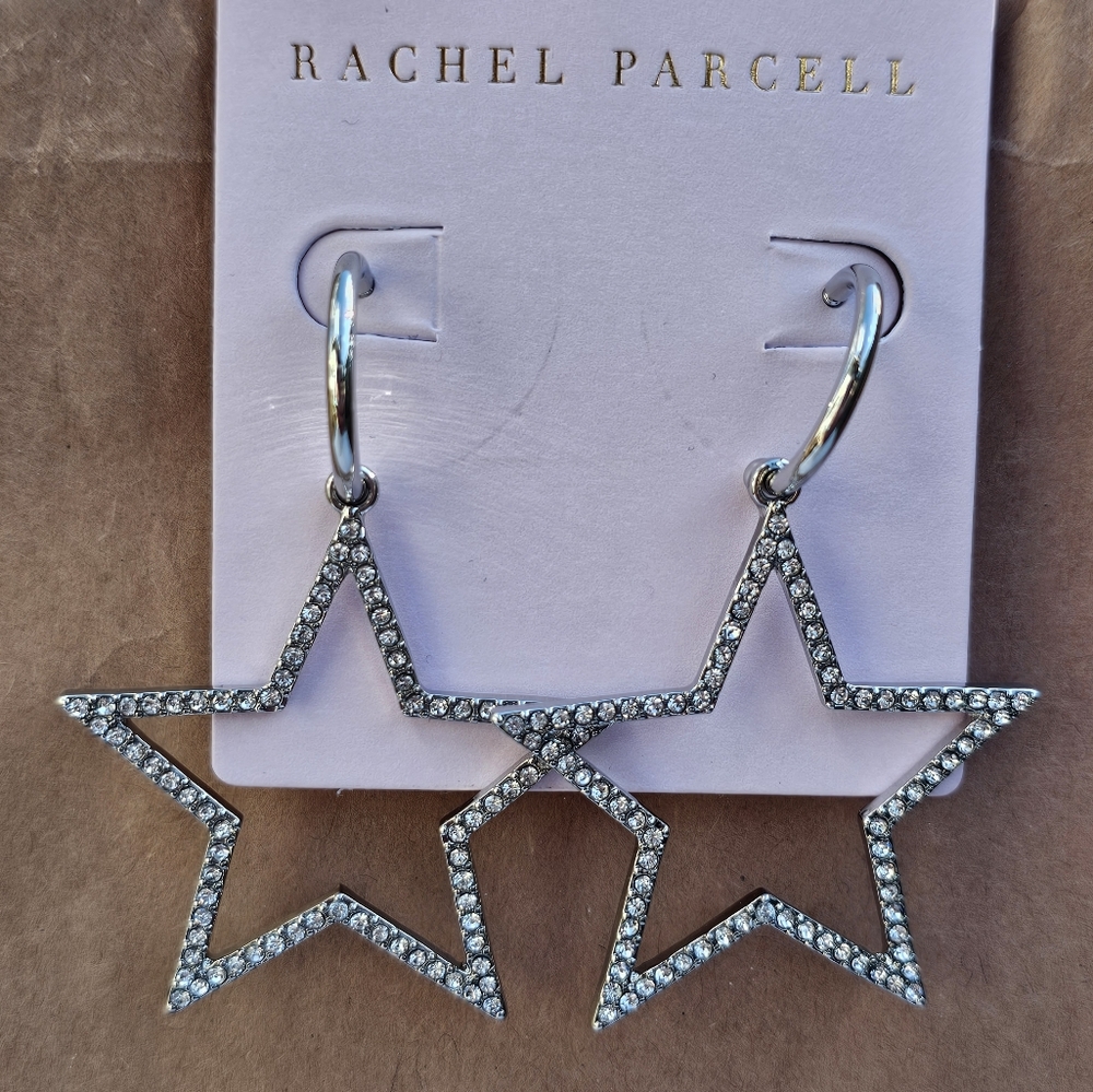 Rachel Parcel Star Earrings, Drop Earrings, Silver New With Tags
